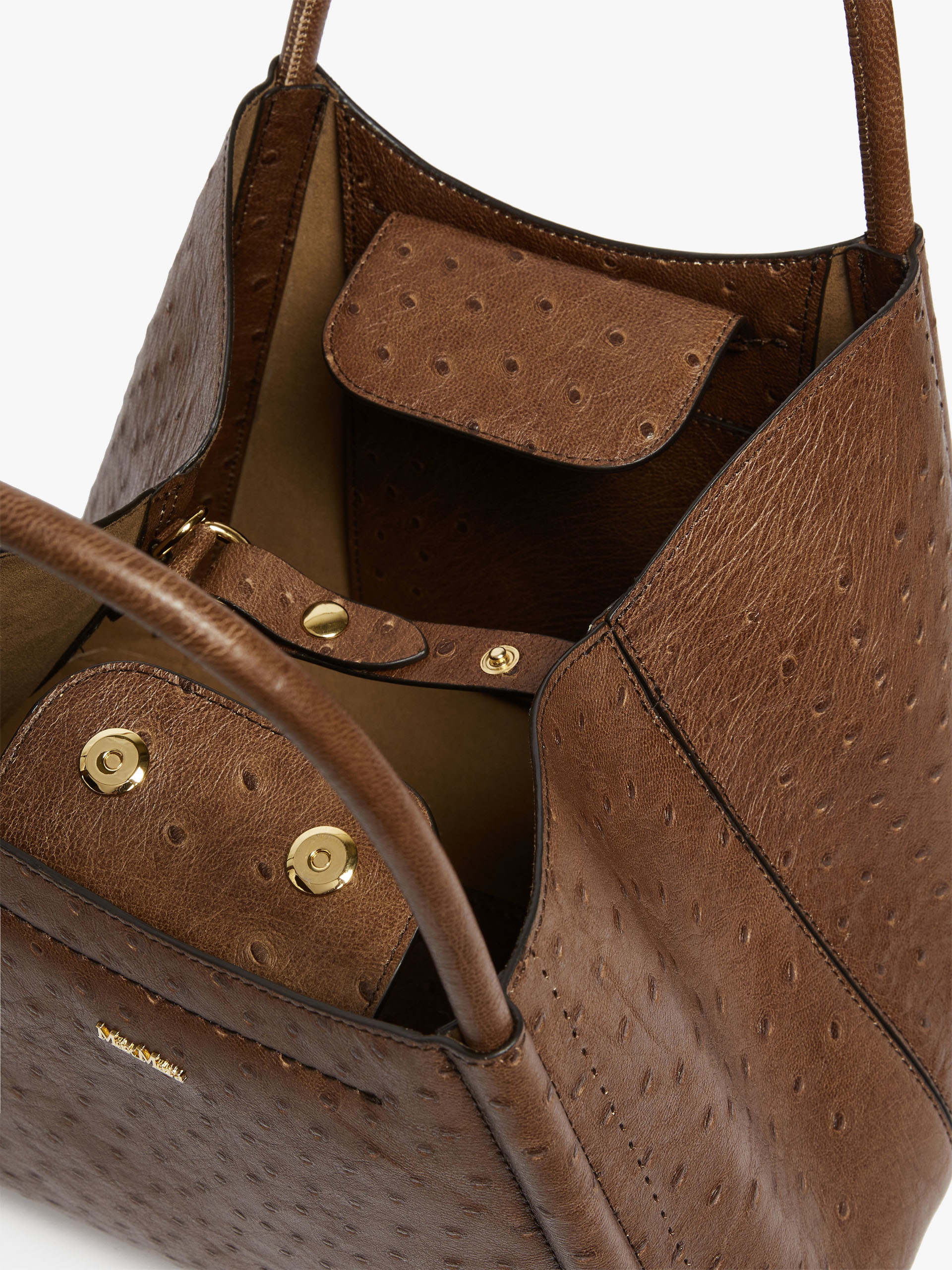 MARINSOSTRICH Small ostrich-print leather Marine Bag - 6