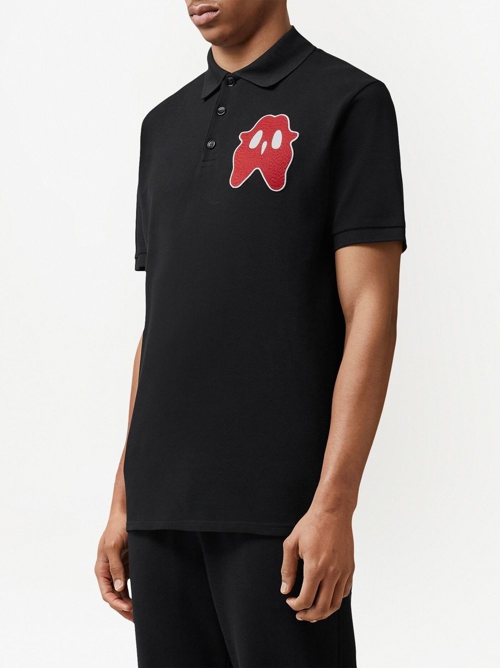 Monster logo patch polo shirt - 3