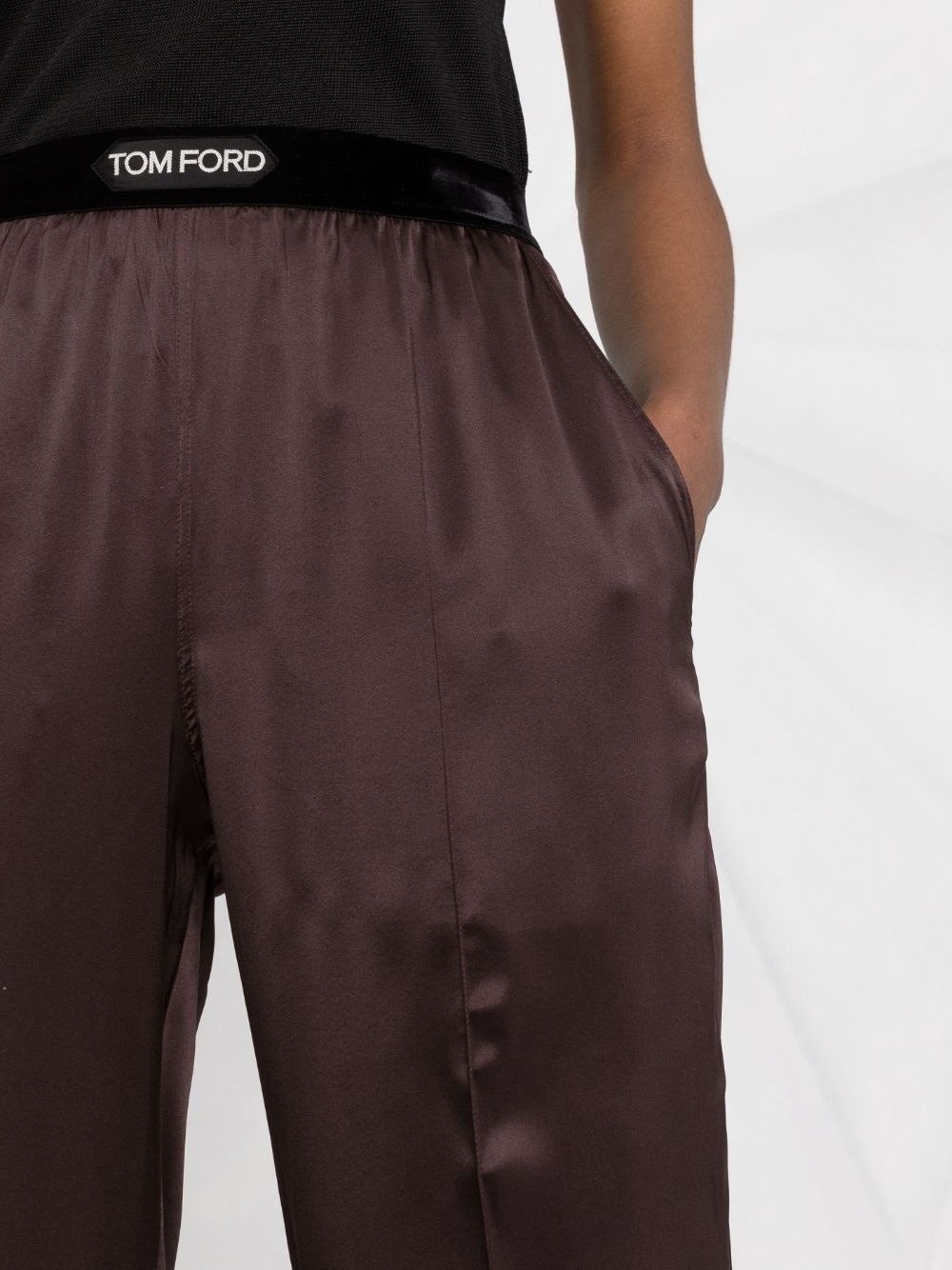 straight-leg silk-blend trousers - 3