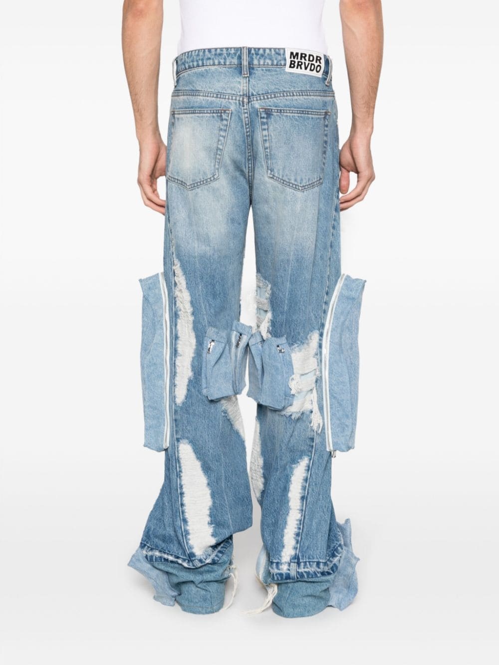 ripped wide-leg jeans - 4