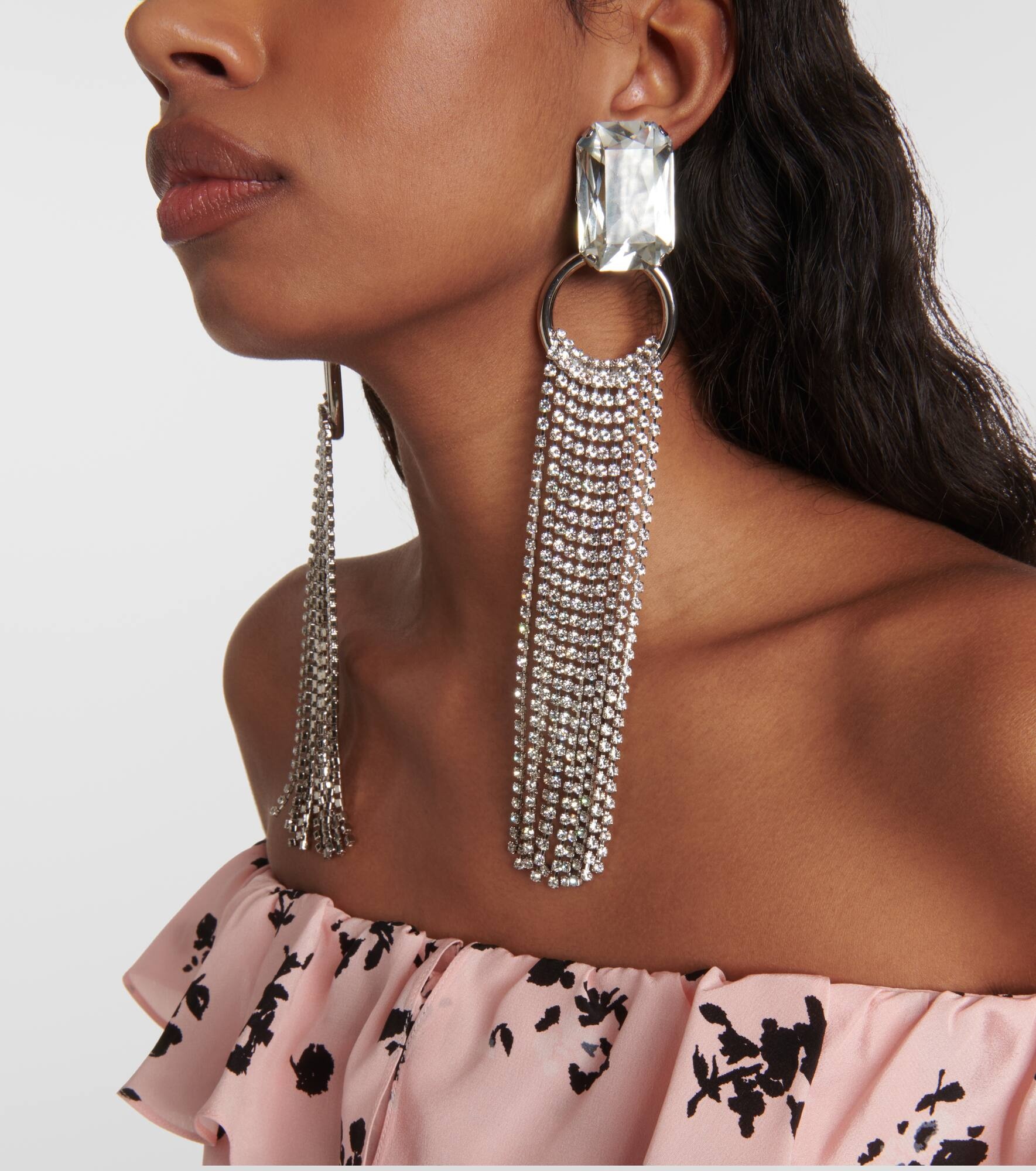 Crystal-embellished drop earrings - 3