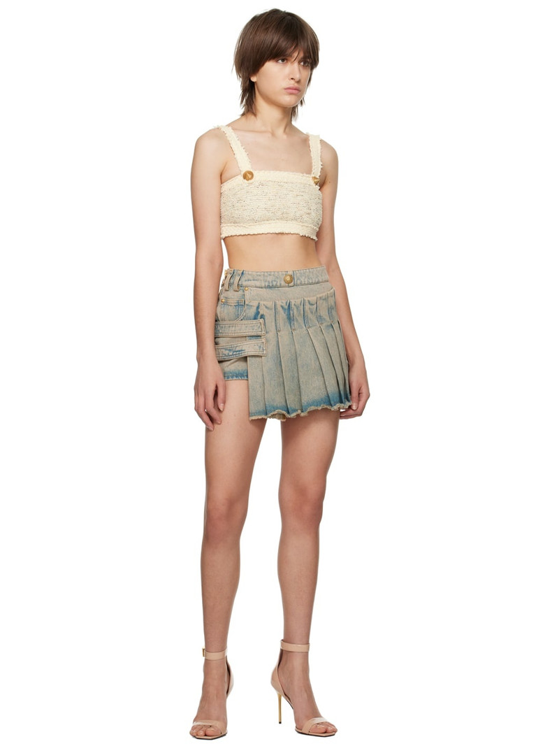 Balmain Beige Cropped Tank Top outlook