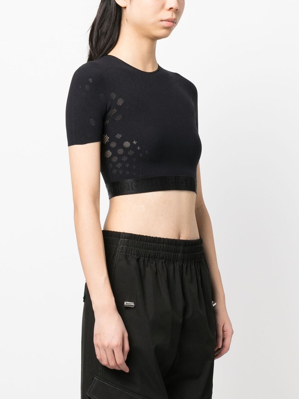 semi-sheer cropped top - 3