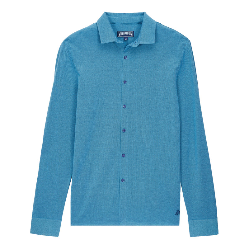 Men Changing Cotton Pique Shirt 1