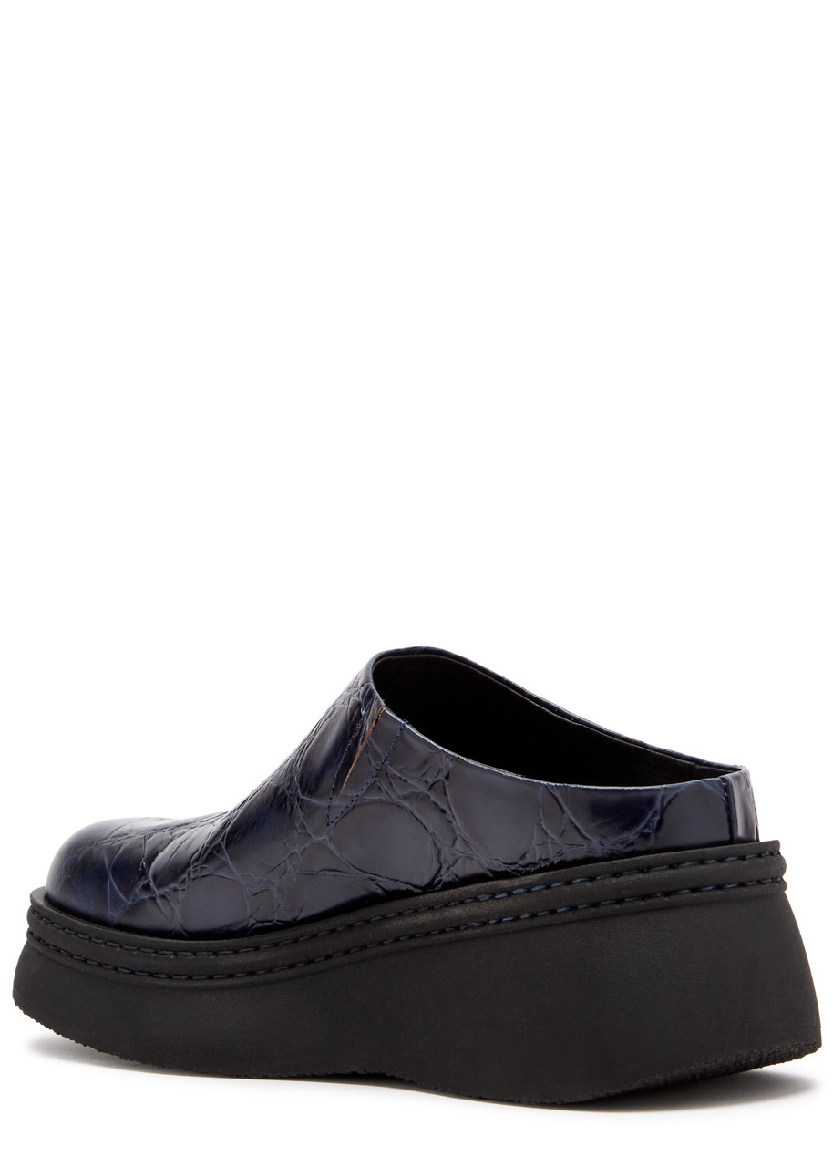 Miista Kristi Crocodile-effect Leather Mules - 2
