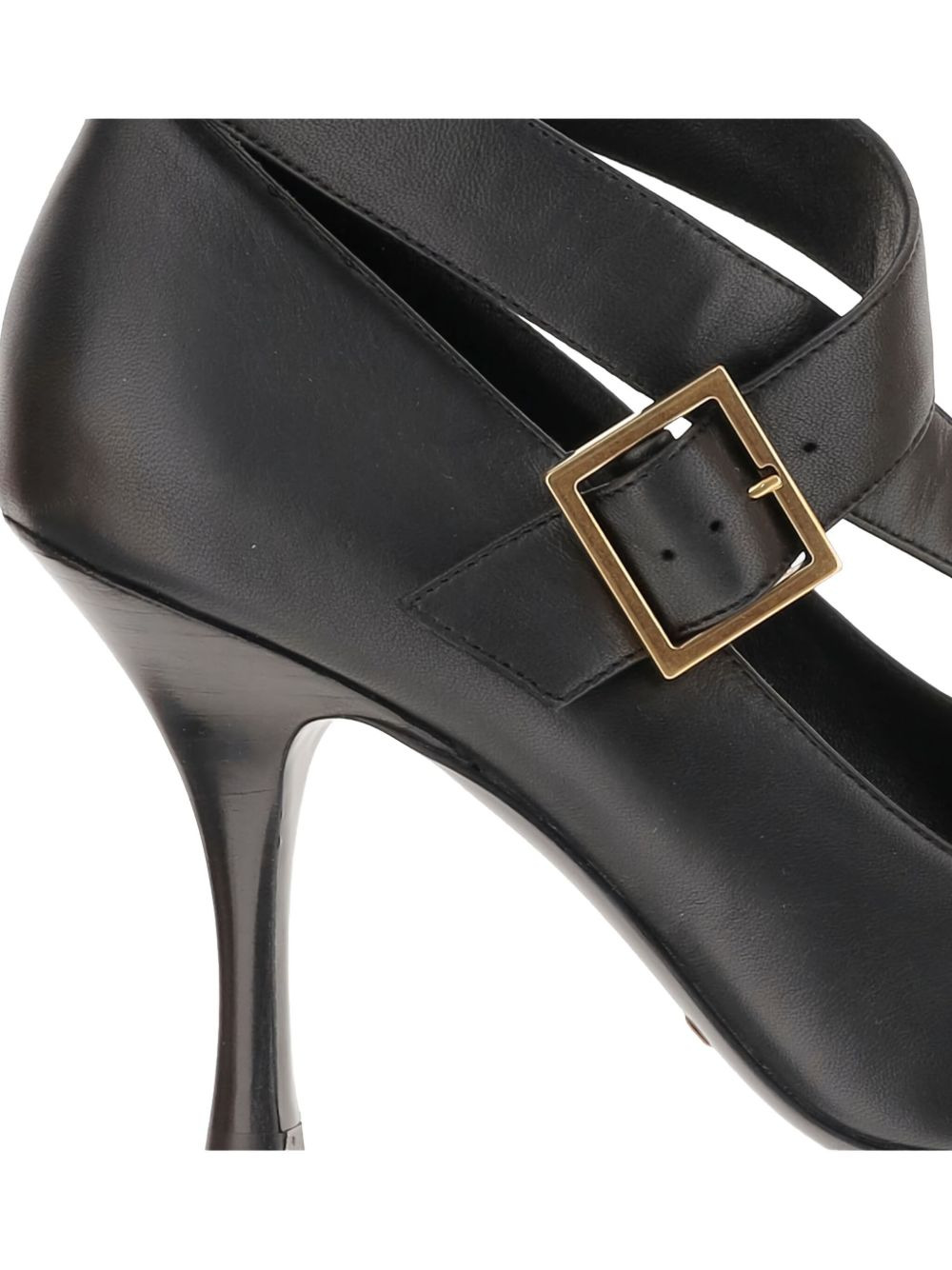 85mm leather heeled pumps - 4