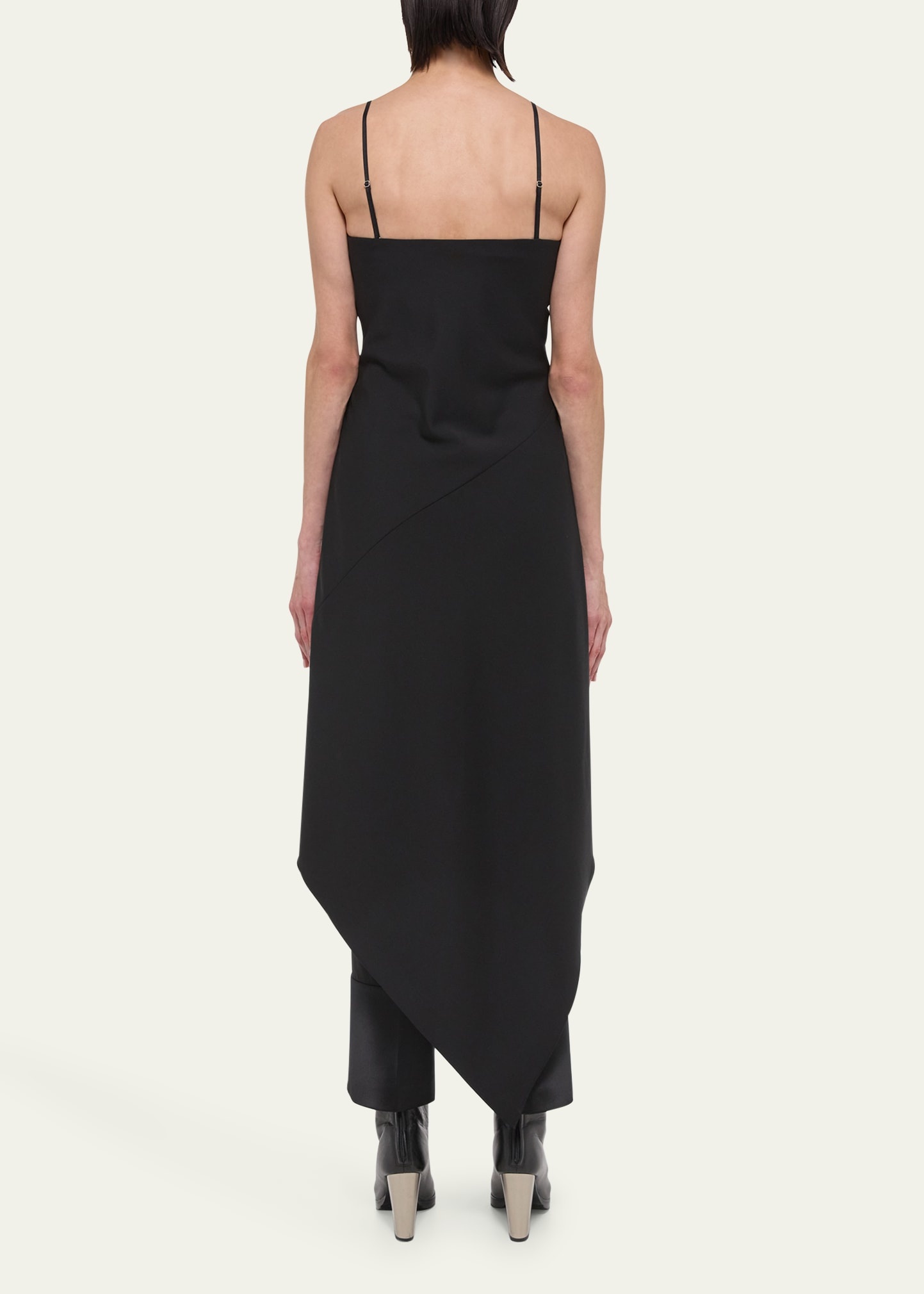 Wool Scarf Hem Midi Dress - 3