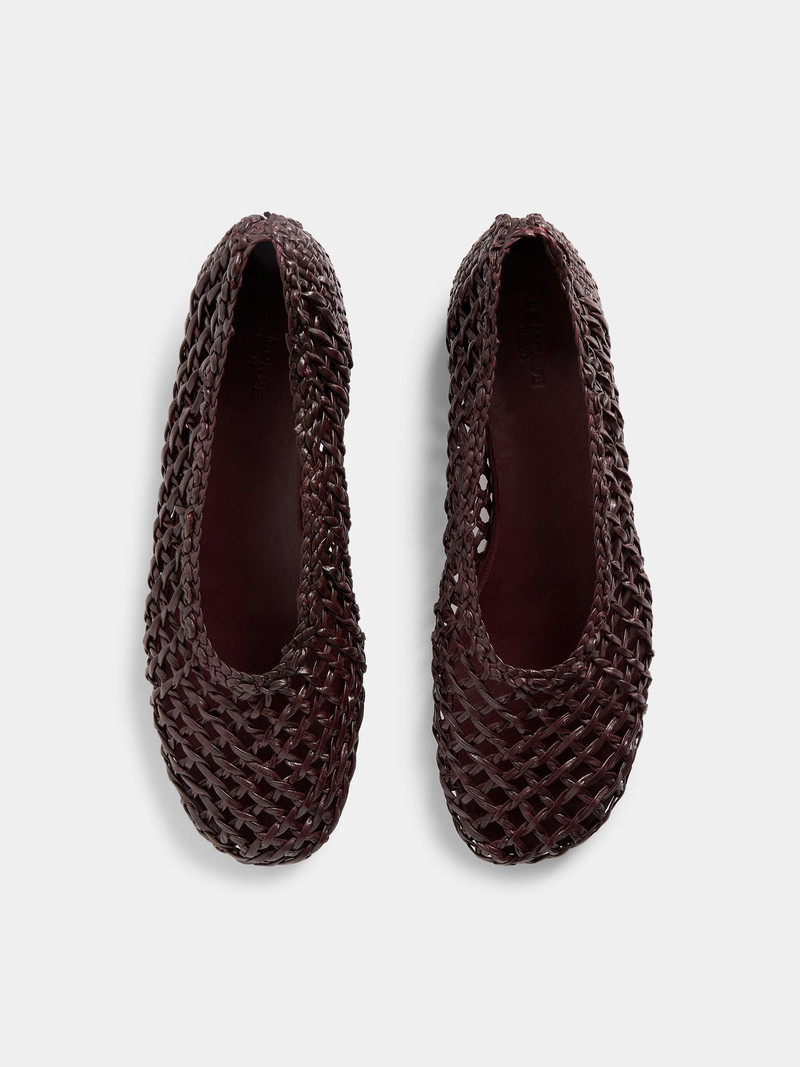 Mica Flat / Burgundy Knotted Leather 3