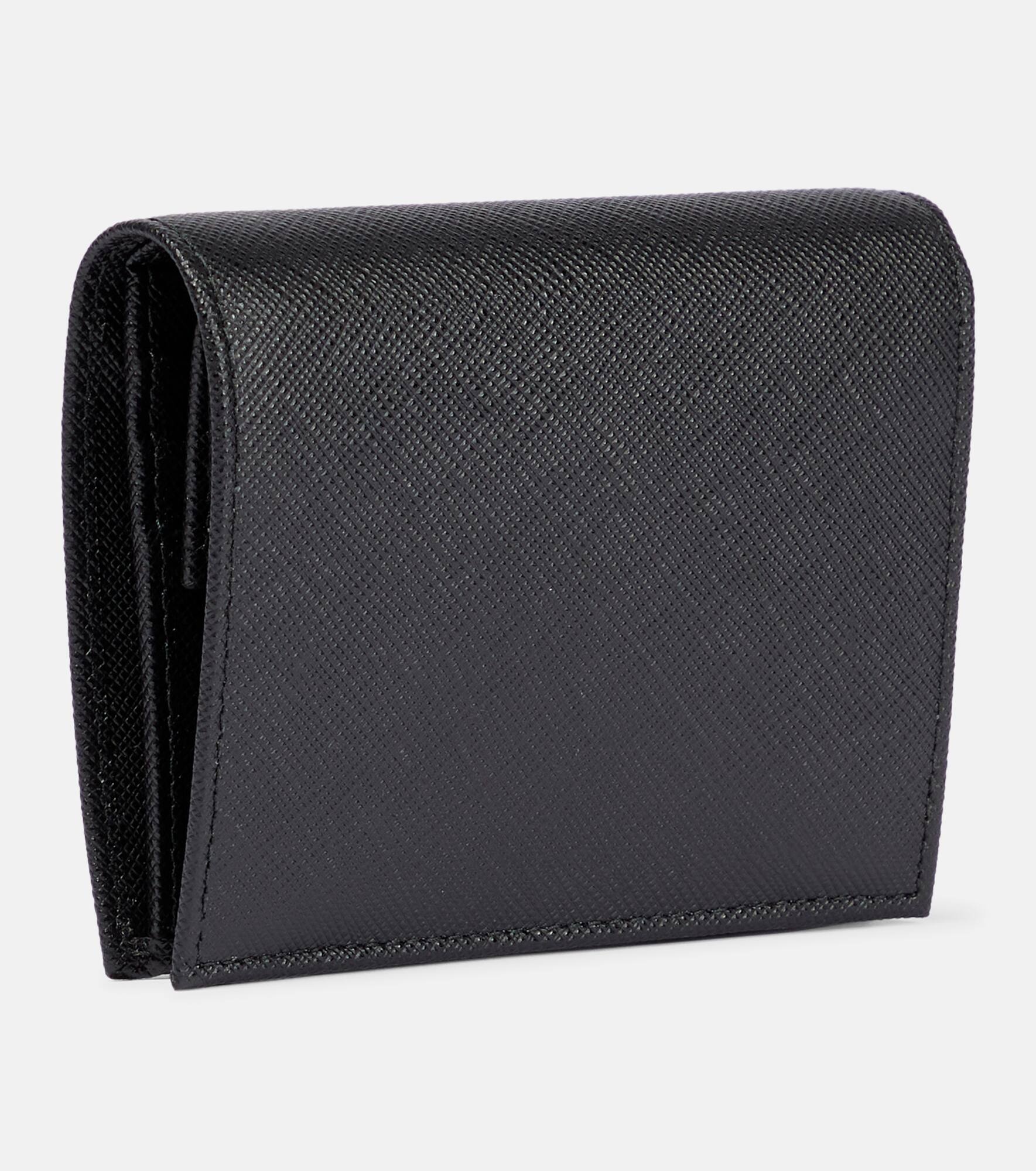 Logo saffiano leather wallet - 3
