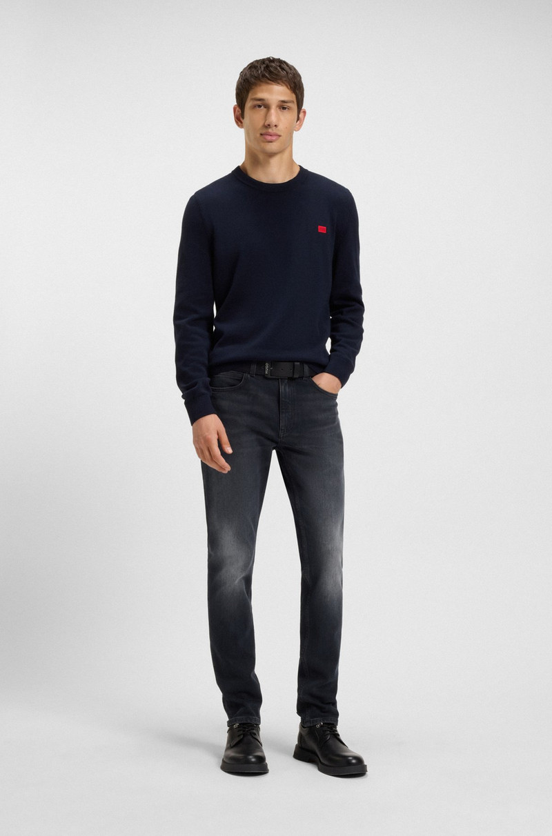HUGO EXTRA-SLIM-FIT JEANS IN DARK-BLUE STRETCH DENIM outlook