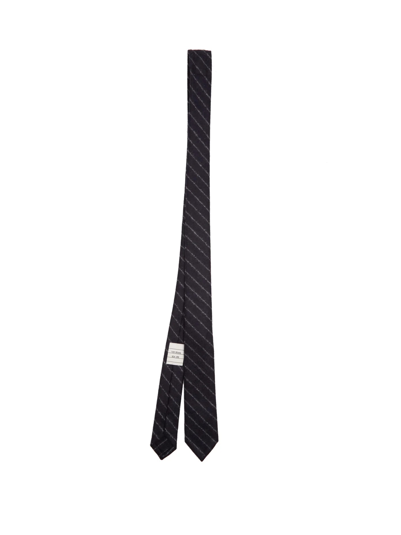 Chalk-stripe wool-blend flannel tie - 1