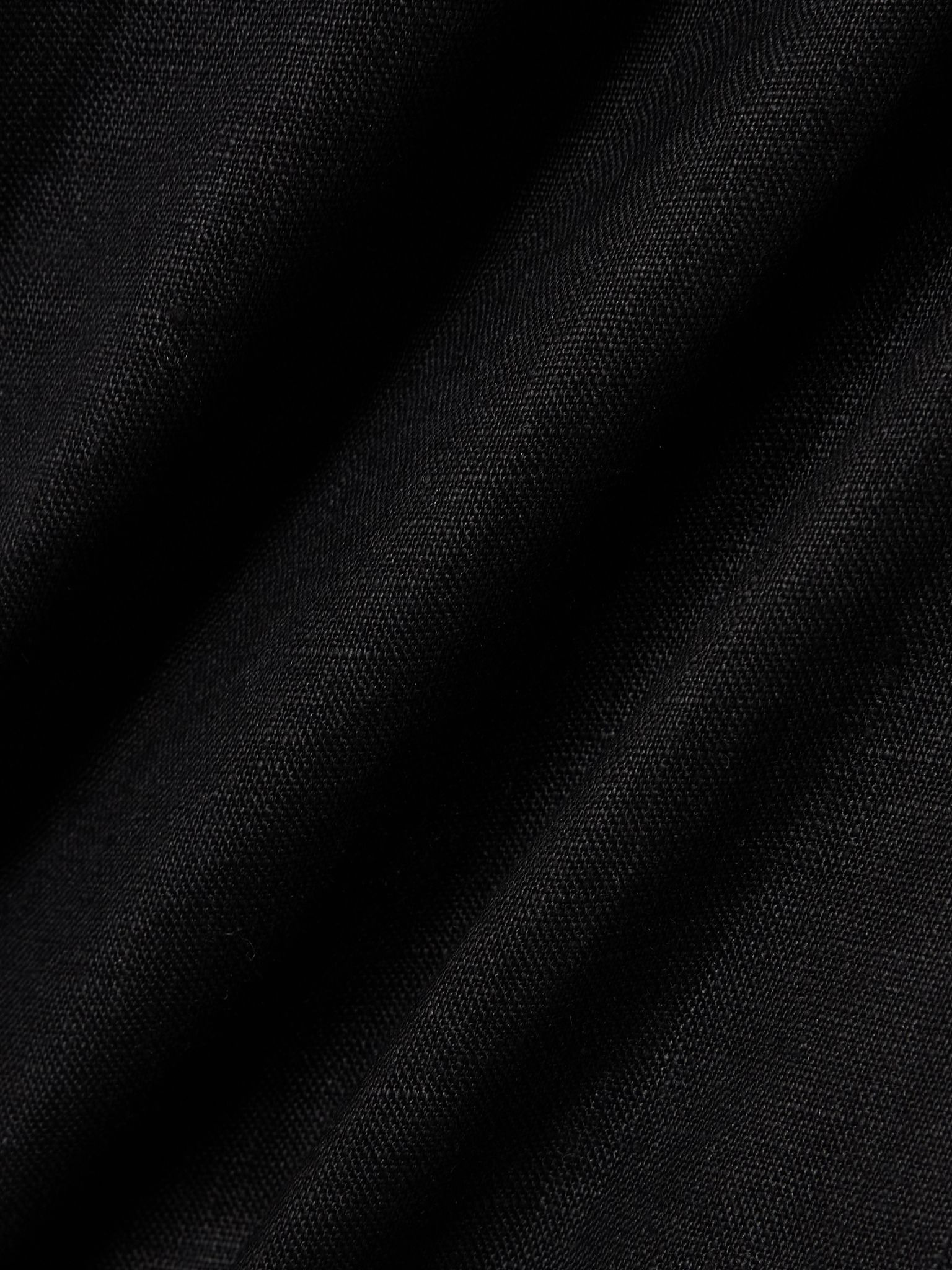 Twisted ruched linen midi dress Black - 4