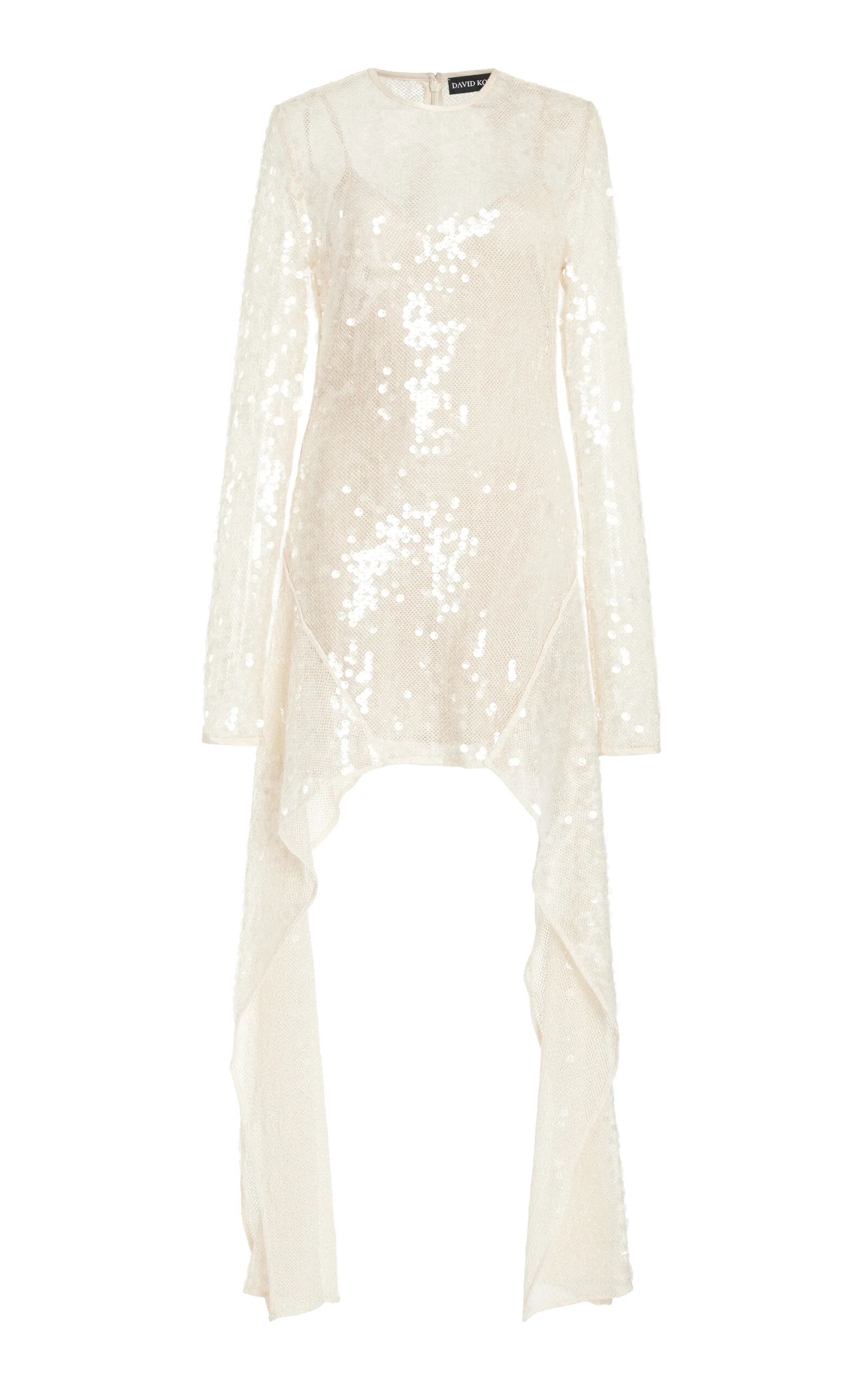 Asymmetric Sequined Mini Dress ivory - 1