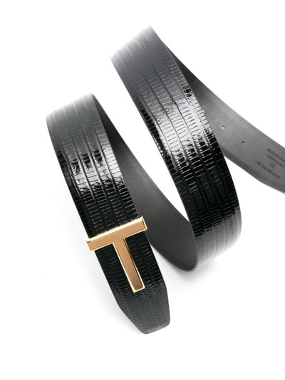 TOM FORD T-plaque leather belt outlook
