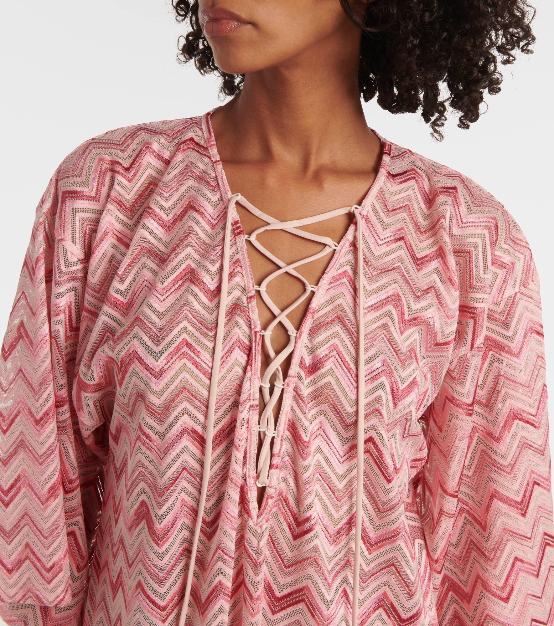 Chevron lamé kaftan - 4