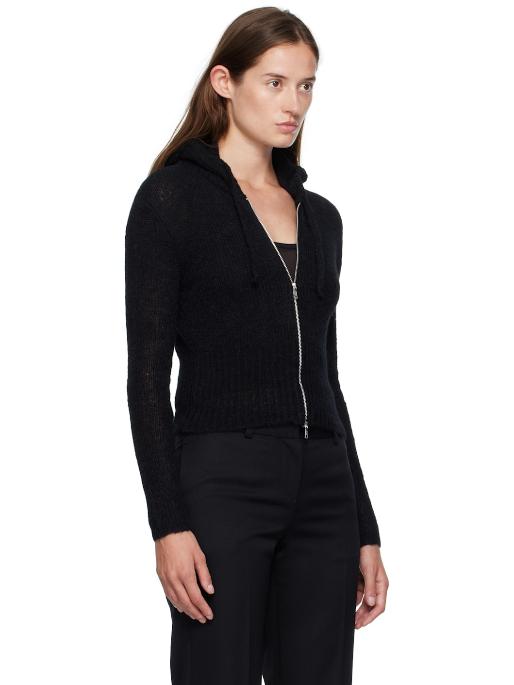 Black Compact Hood Cardigan - 2