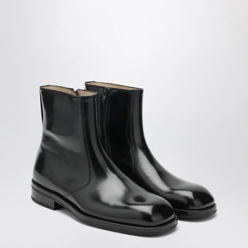 Lemaire Black Leather Ankle Boots Men - 1