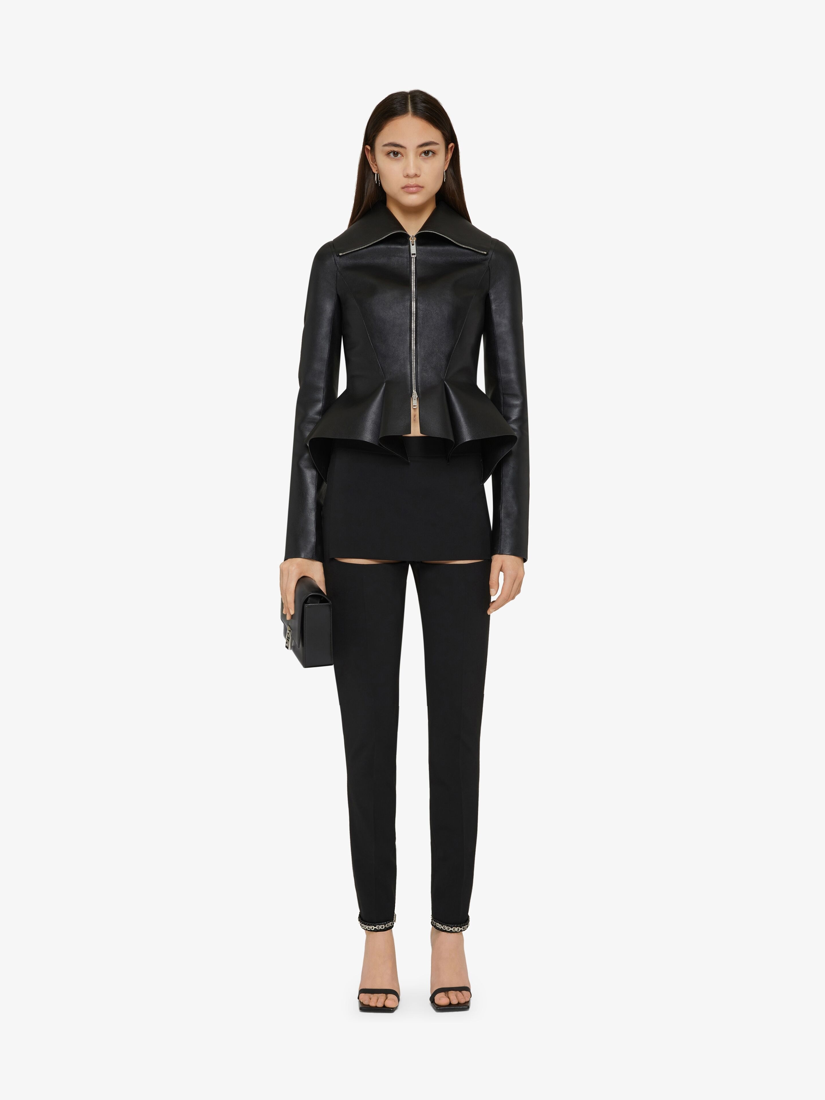 SLIM FIT PANTS IN WOOL WITH SKIRT EFFECT YOKE - 2