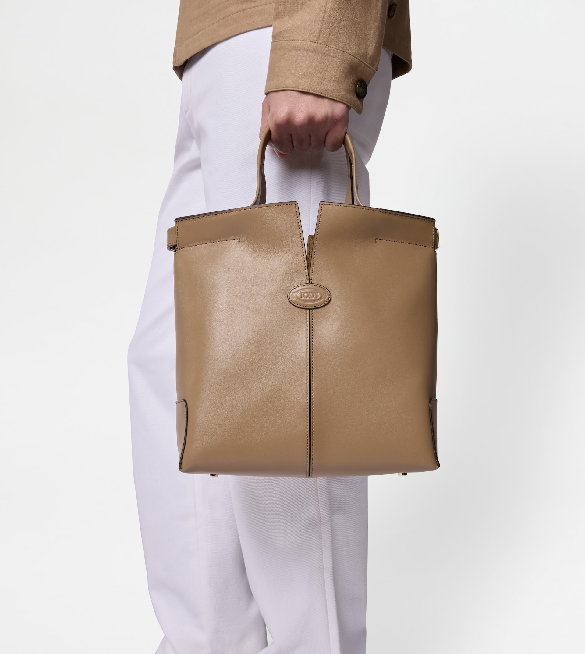 TOD'S DI BAG FOLIO IN LEATHER SMALL - BROWN - 11