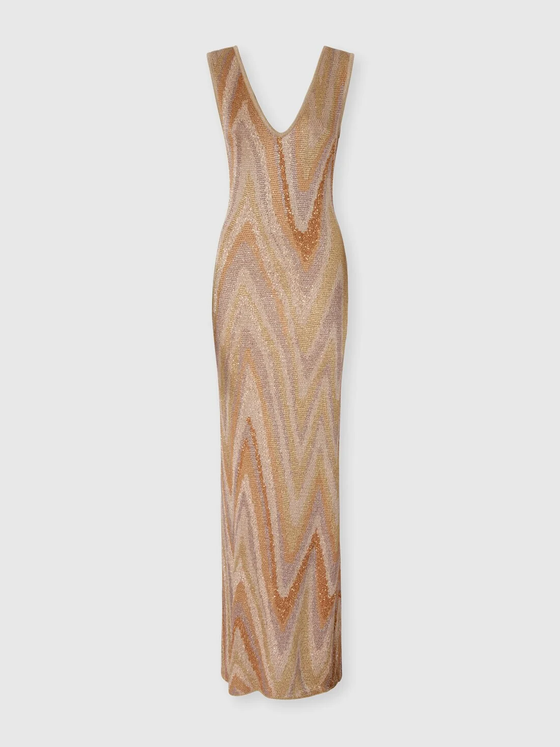 Long dress in zig zag jacquard - 1