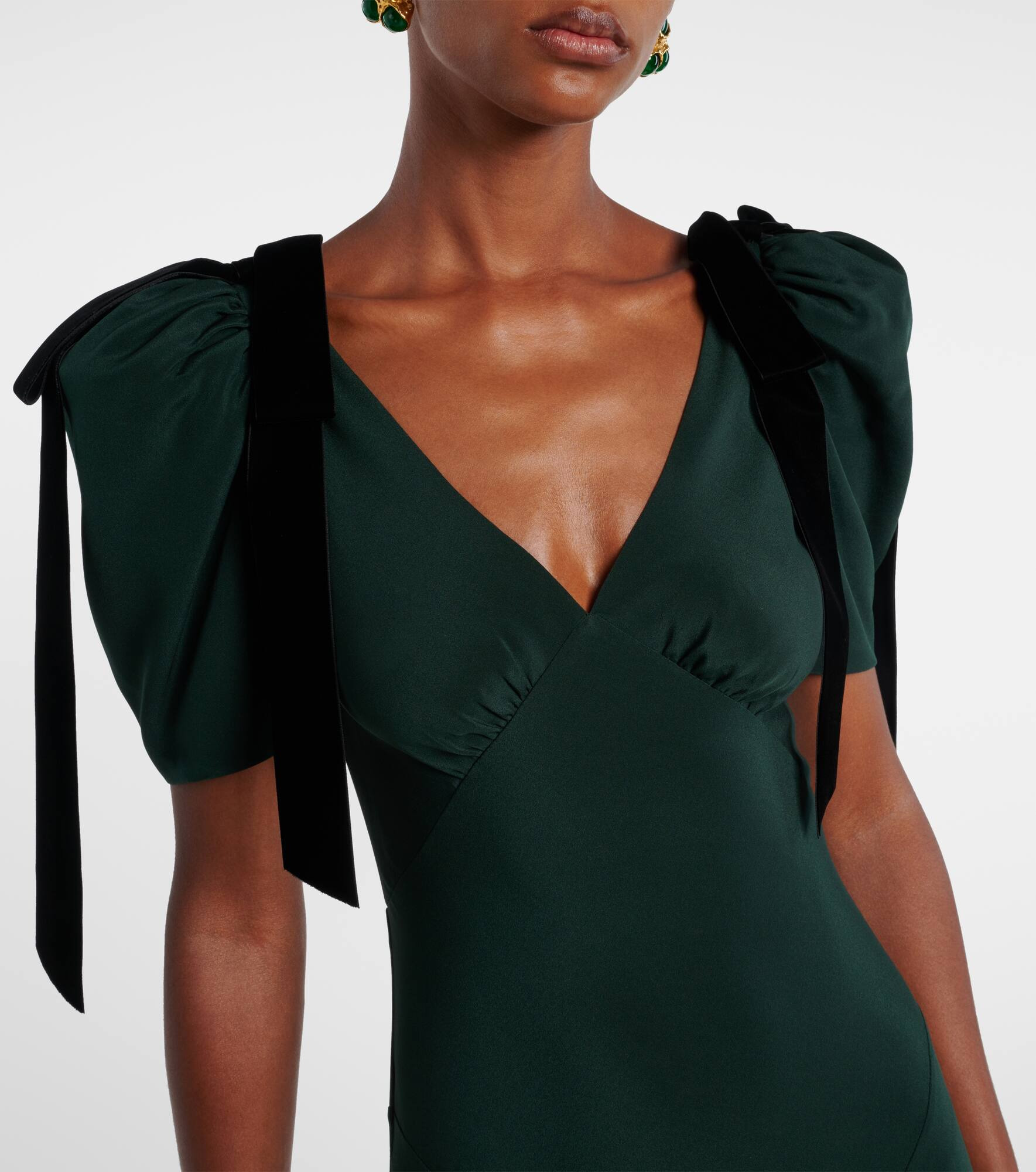 Bow-detail silk cocktail dress - 4