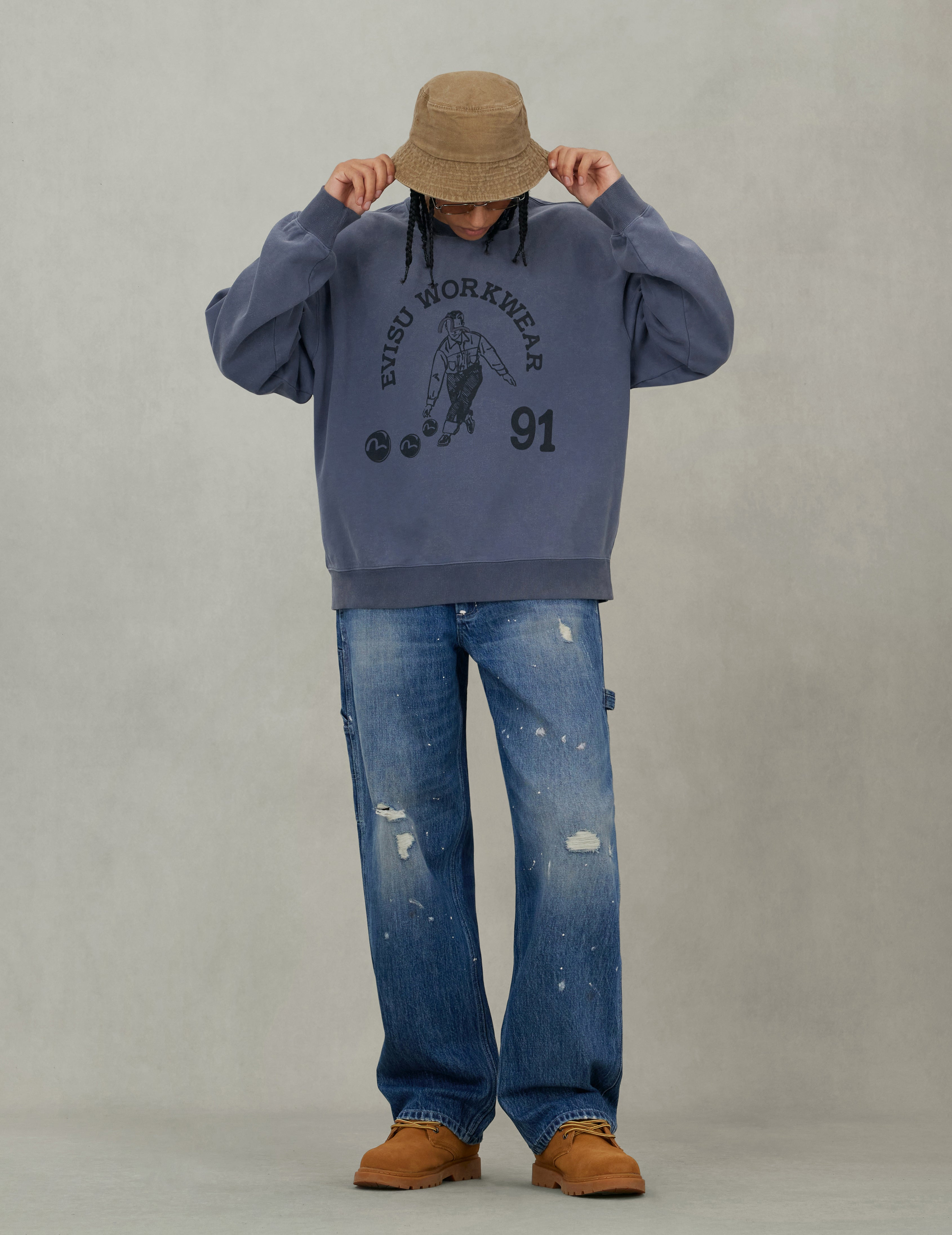 Bowling Workwear Print Relax Fit Sweatshirt - 5