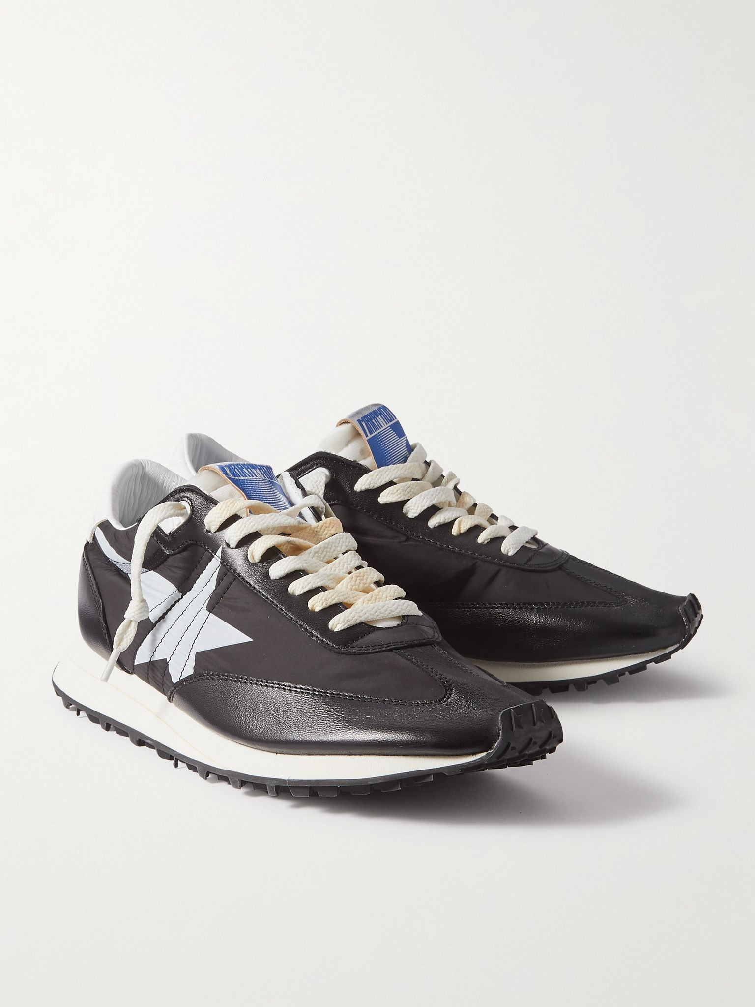 Marathon Leather-Trimmed Nylon Sneakers Black - 4