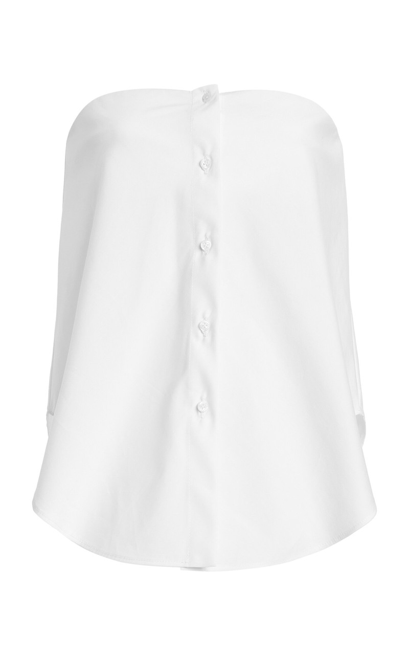 The Shea Strapless Cotton-Blend Top white 1
