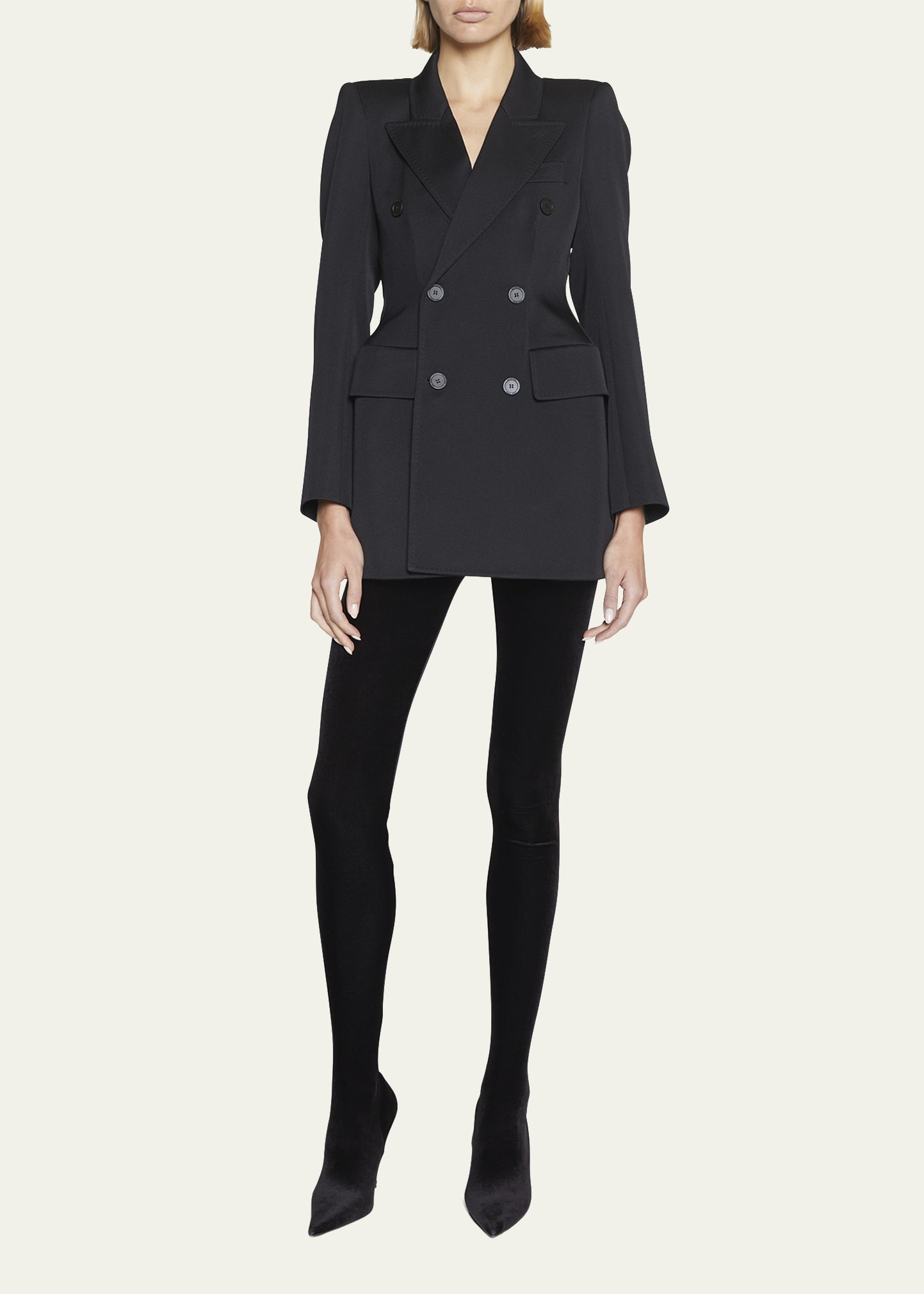 Hourglass Double-Breasted Wool Blazer - 2