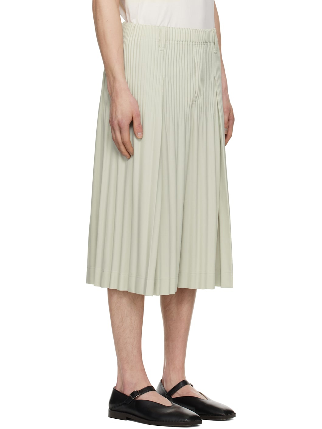 Gray Tailored Pleats 1 Shorts - 2