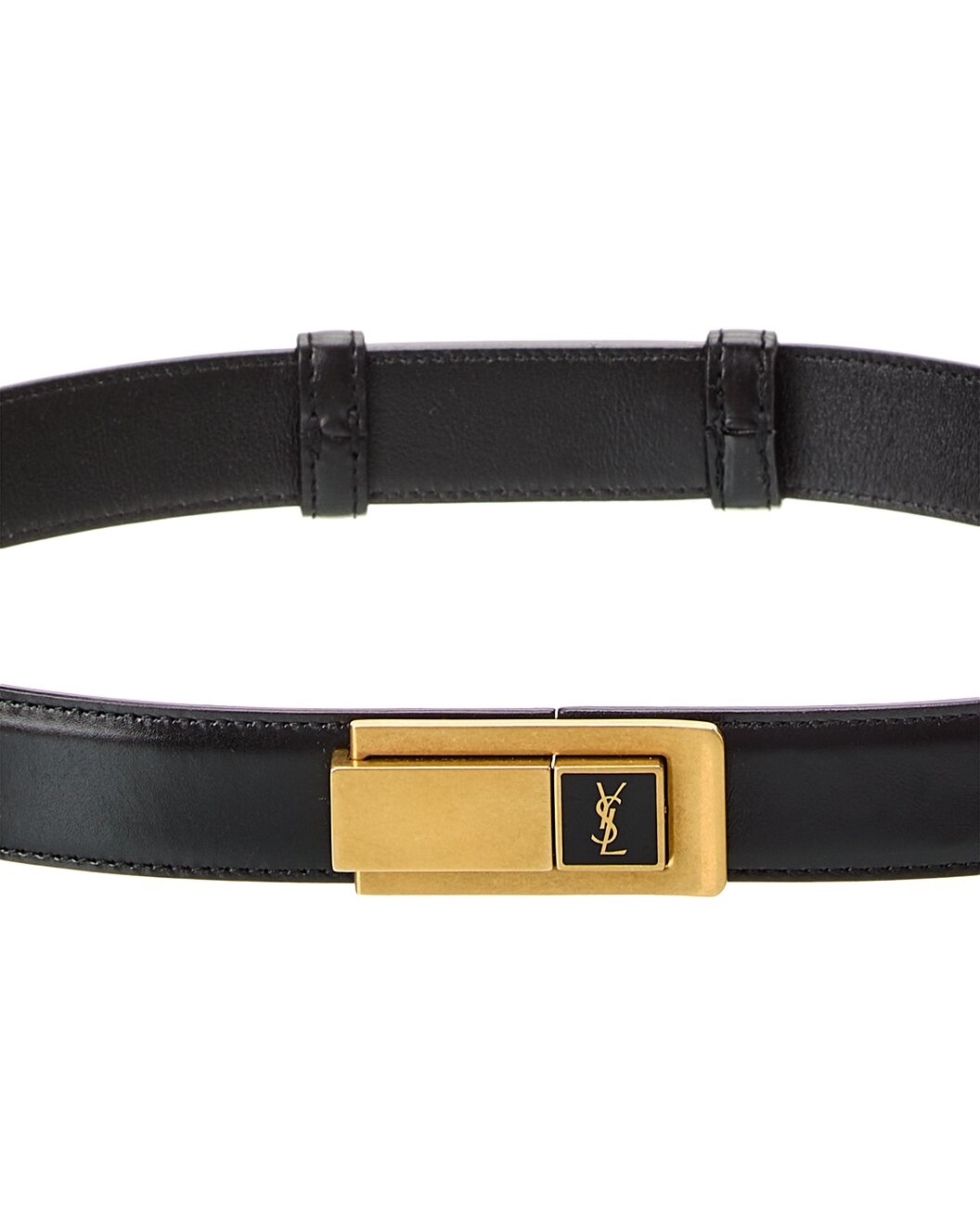 Saint Laurent Charniere Buckle Leather Belt - 2