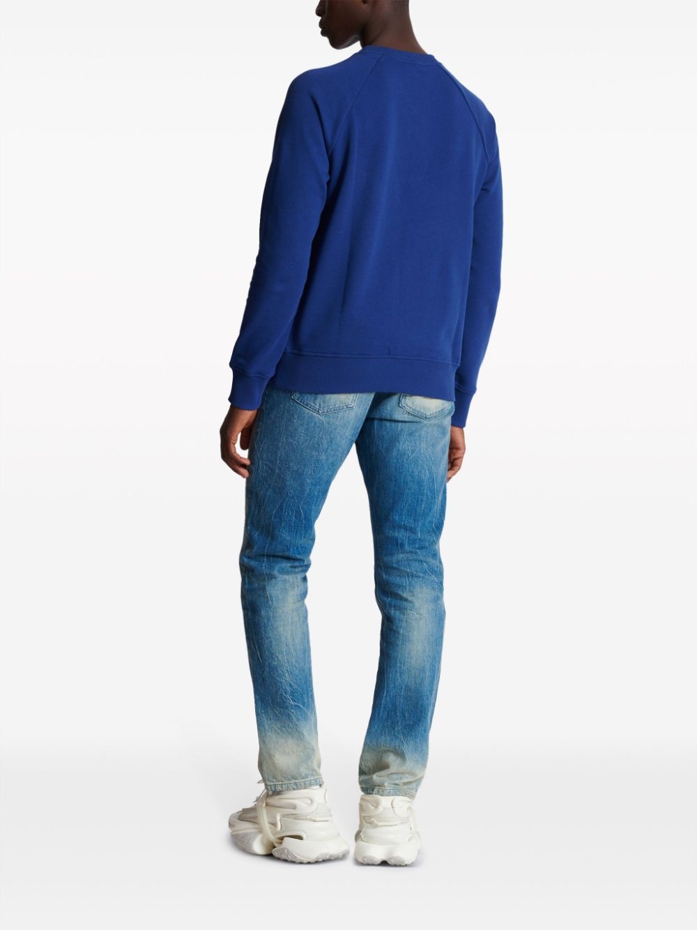 logo-flocked cotton sweatshirt - 4