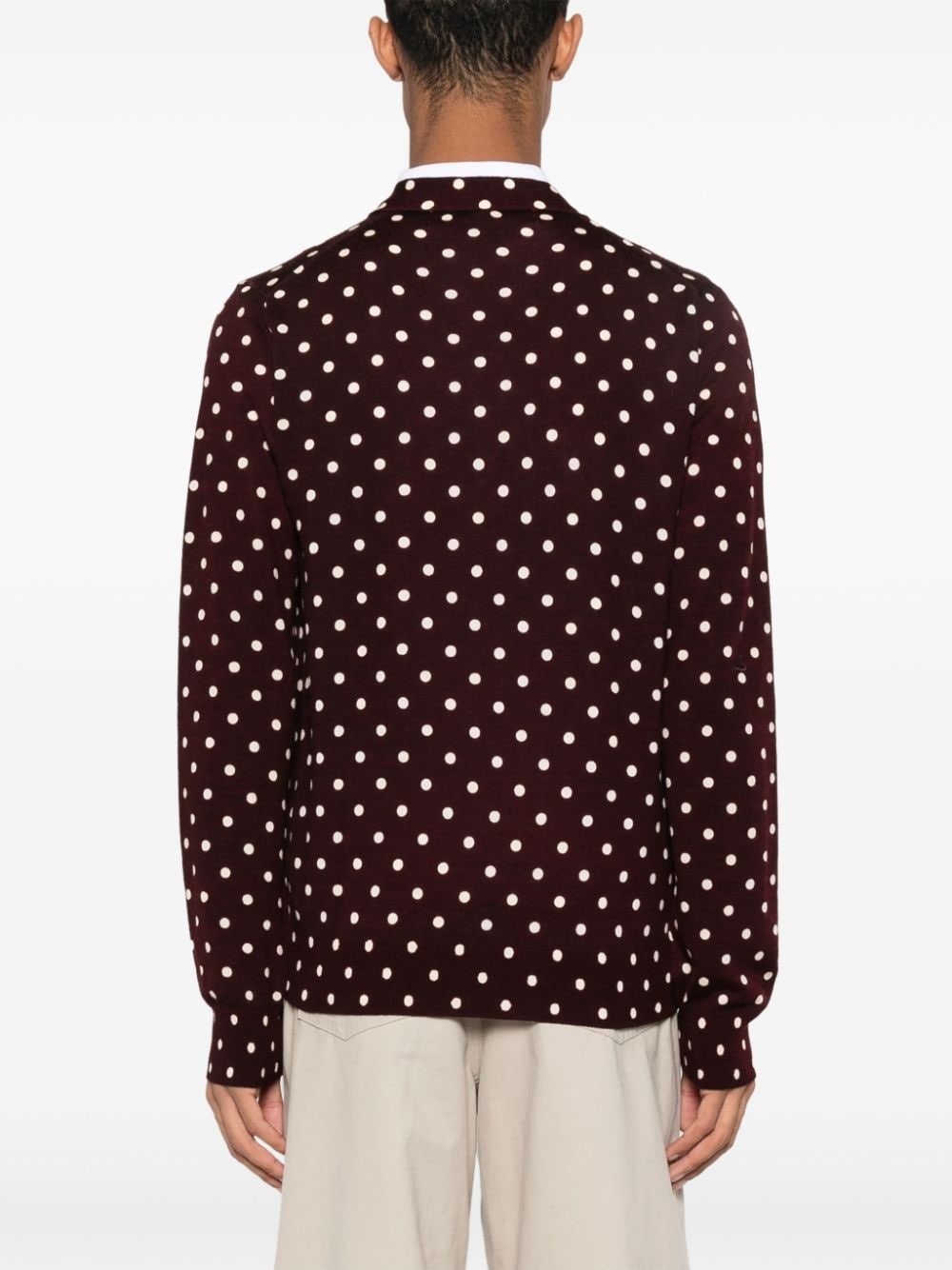 polka-dot wool cardigan - 4