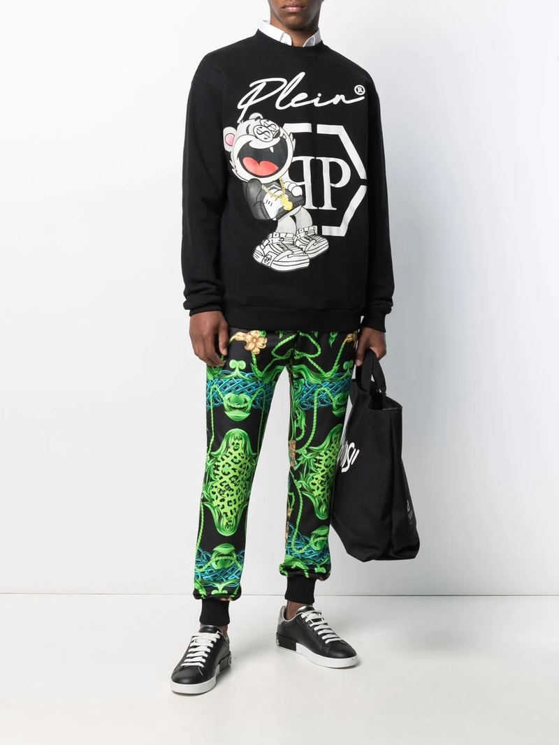 PHILIPP PLEIN new-baroque 인쇄 트랙 바지 outlook