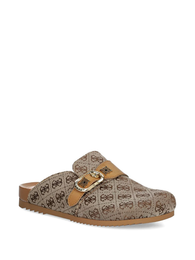 GUESS USA Galavanta 4G monogram buckle mules outlook