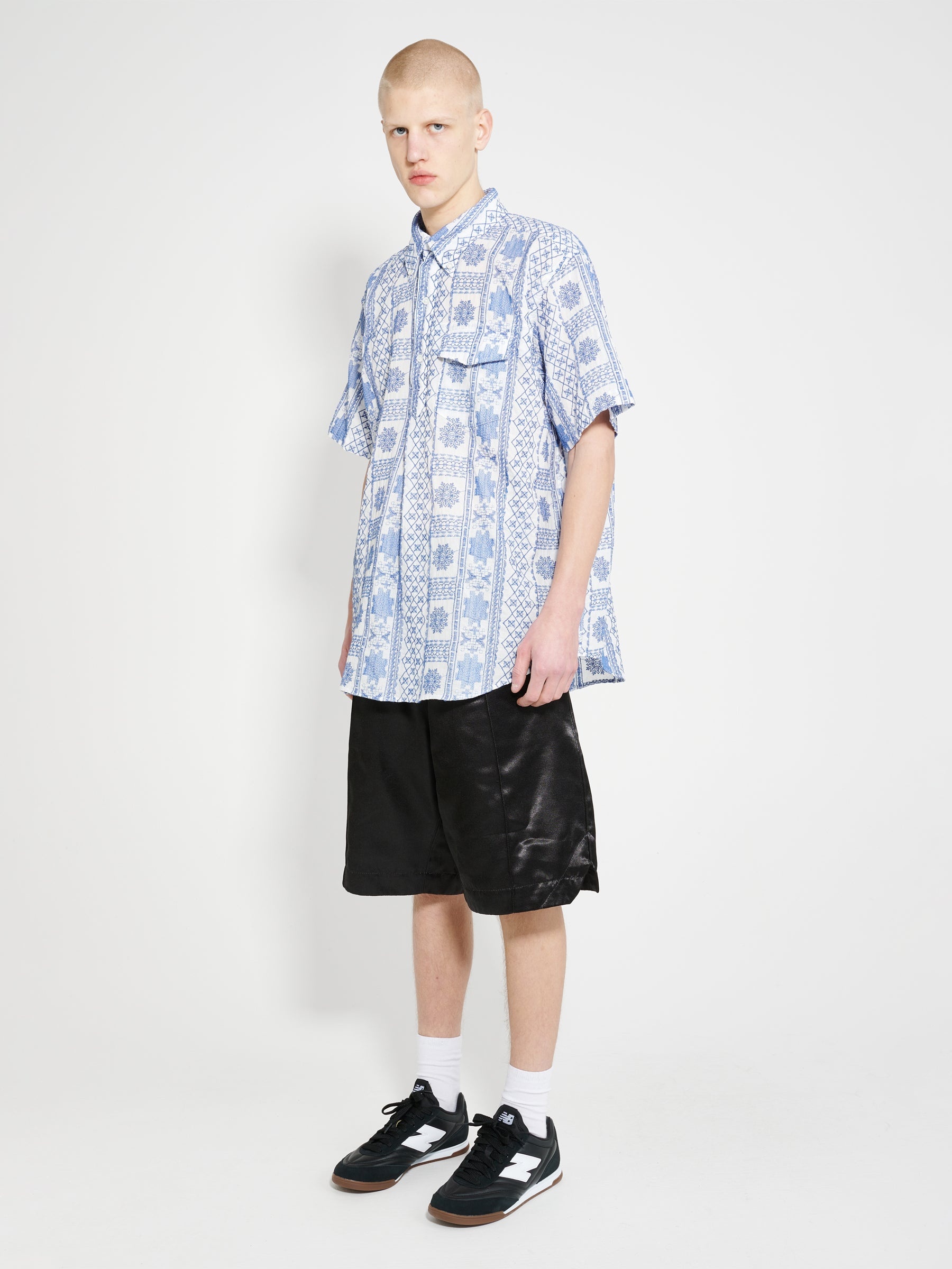 ENGINEERED GARMENTS BB SHORTS BLACK PC SATIN - 4