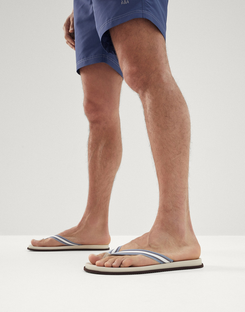Brunello Cucinelli Flip-flops with striped grosgrain band outlook