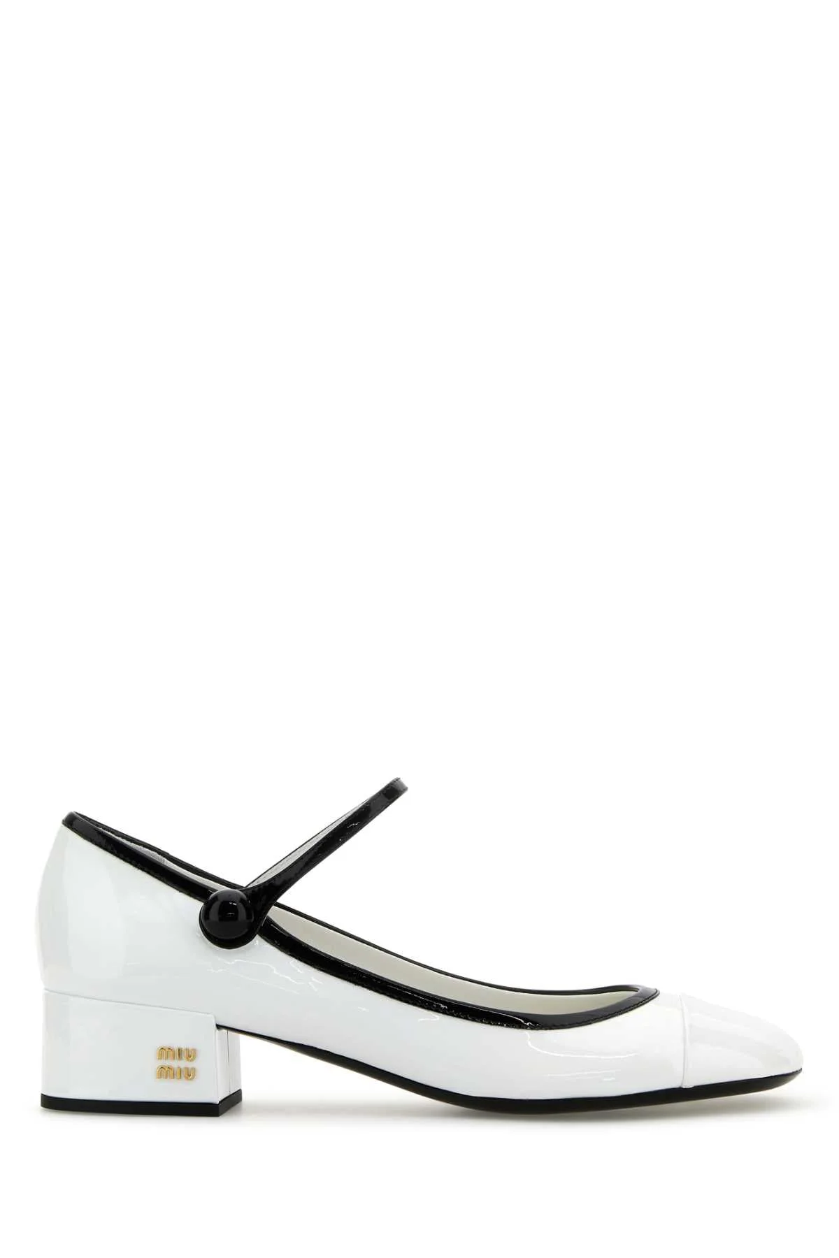 White Leather Pumps Bianconero Vitello Scarpe Con Tacco - 1