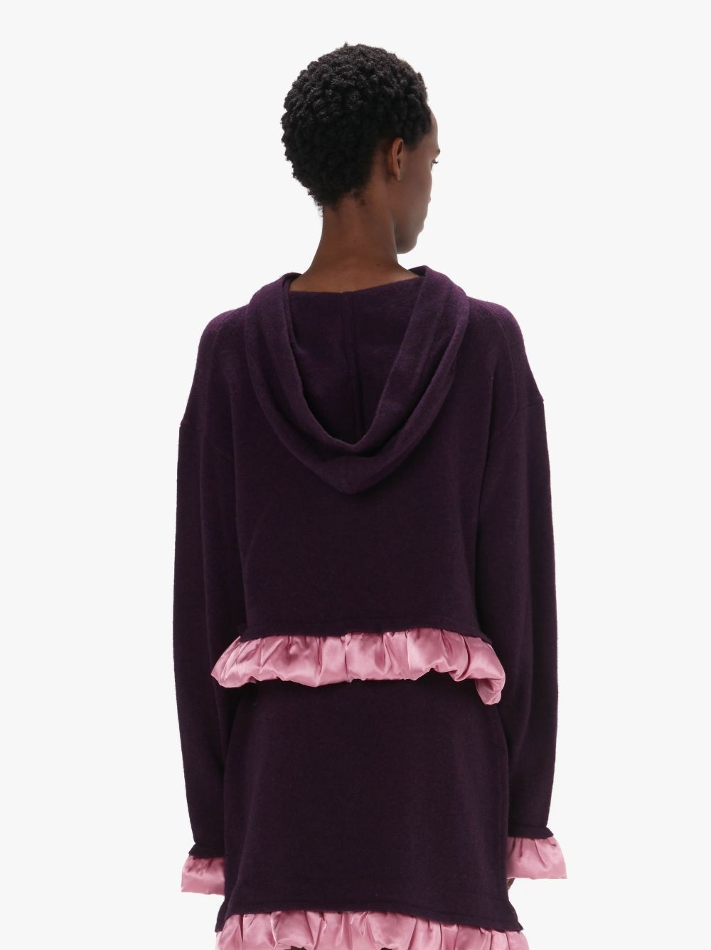 CROPPED HOODIE WITH SATIN DETAILS - 3