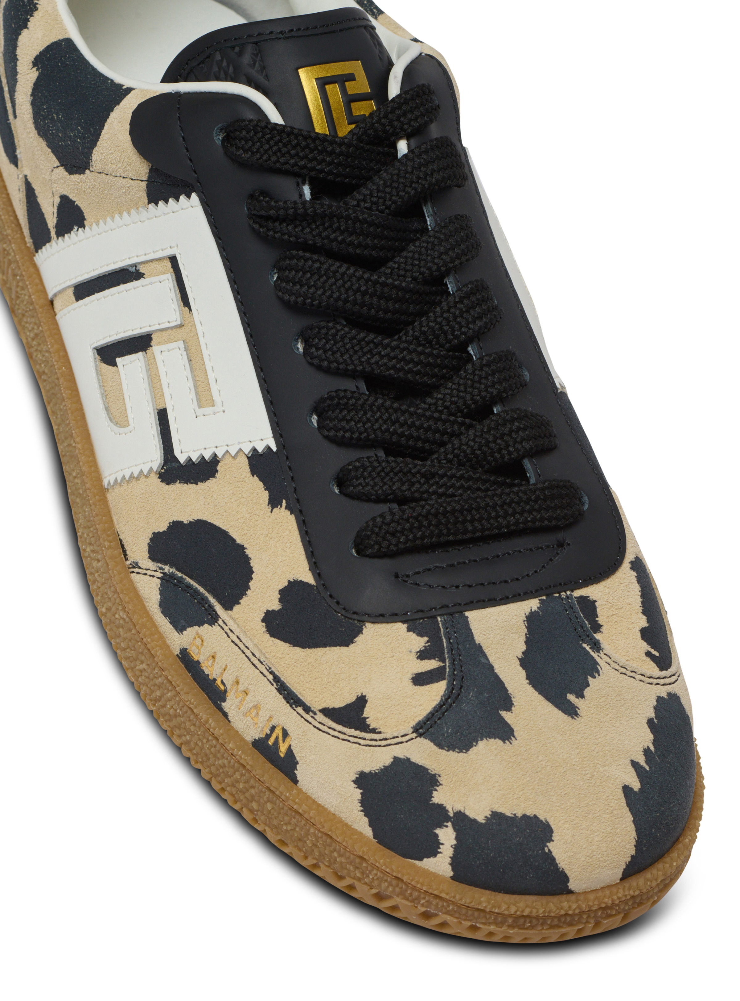 Balmain Swan leopard print suede leather trainers - 6