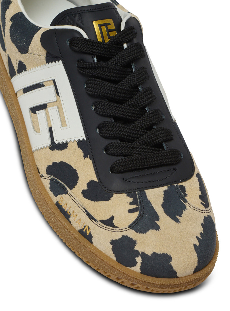 Balmain Swan leopard print suede leather trainers 6