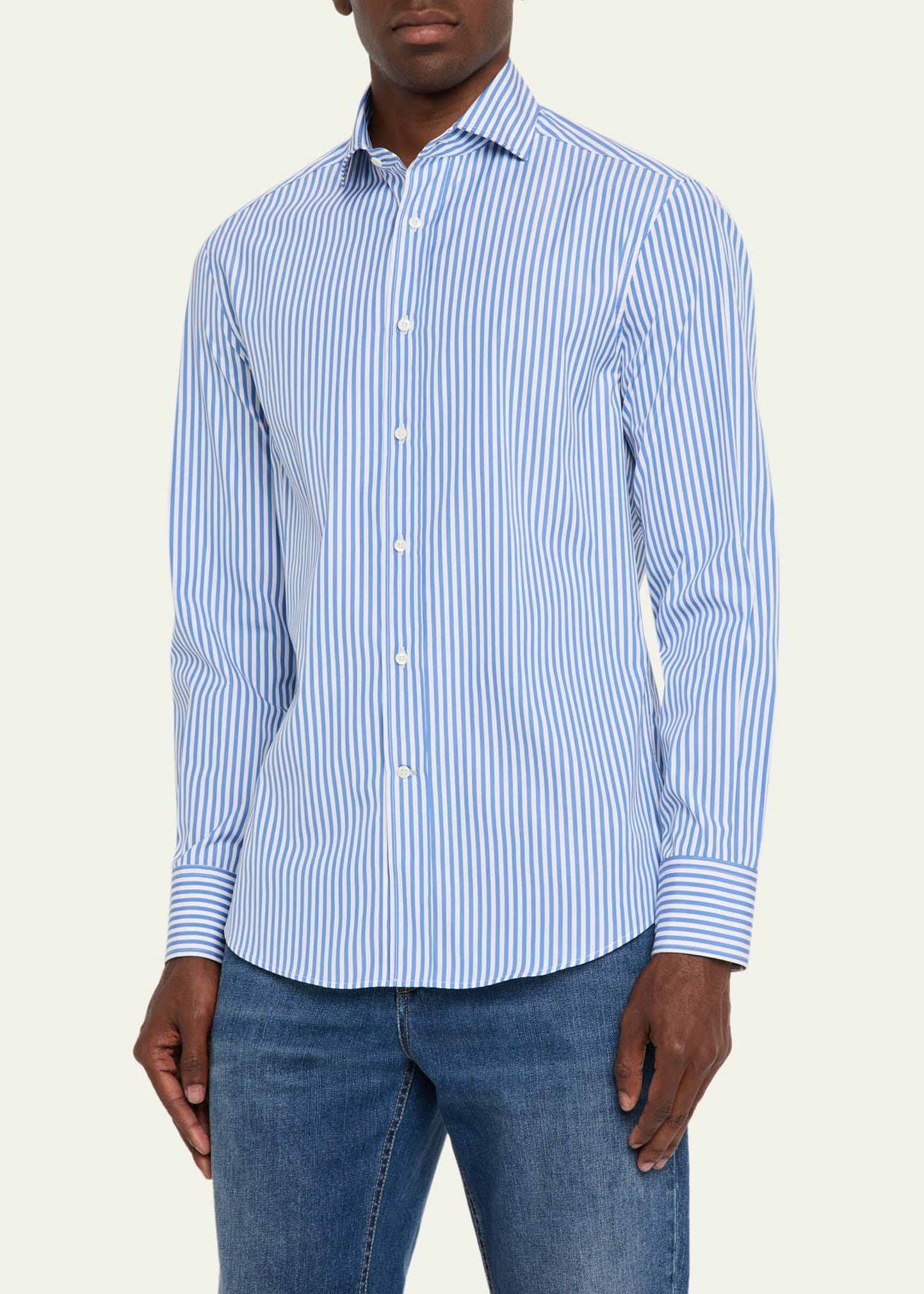Men's Striped Basic-Fit Shirt - 4