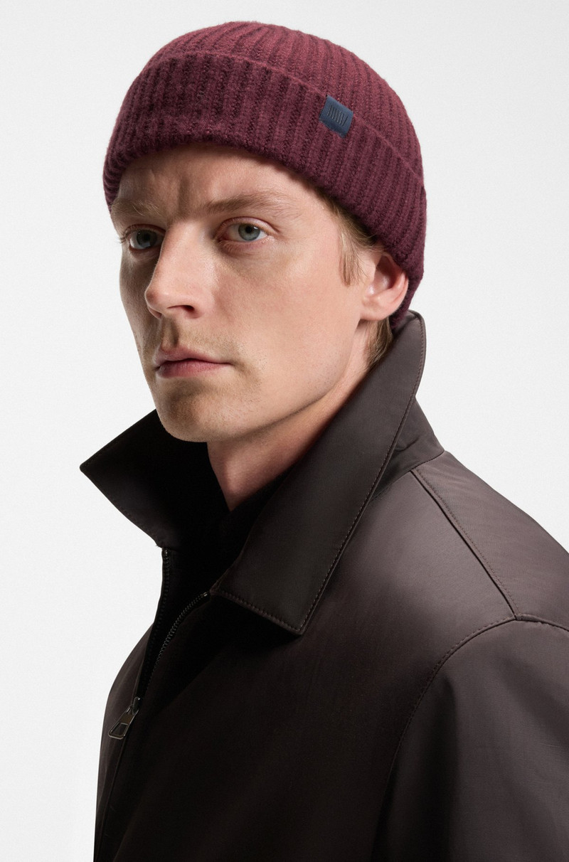 BECKHAM X BOSS BEANIE HAT IN VIRGIN WOOL AND CASHMERE 3