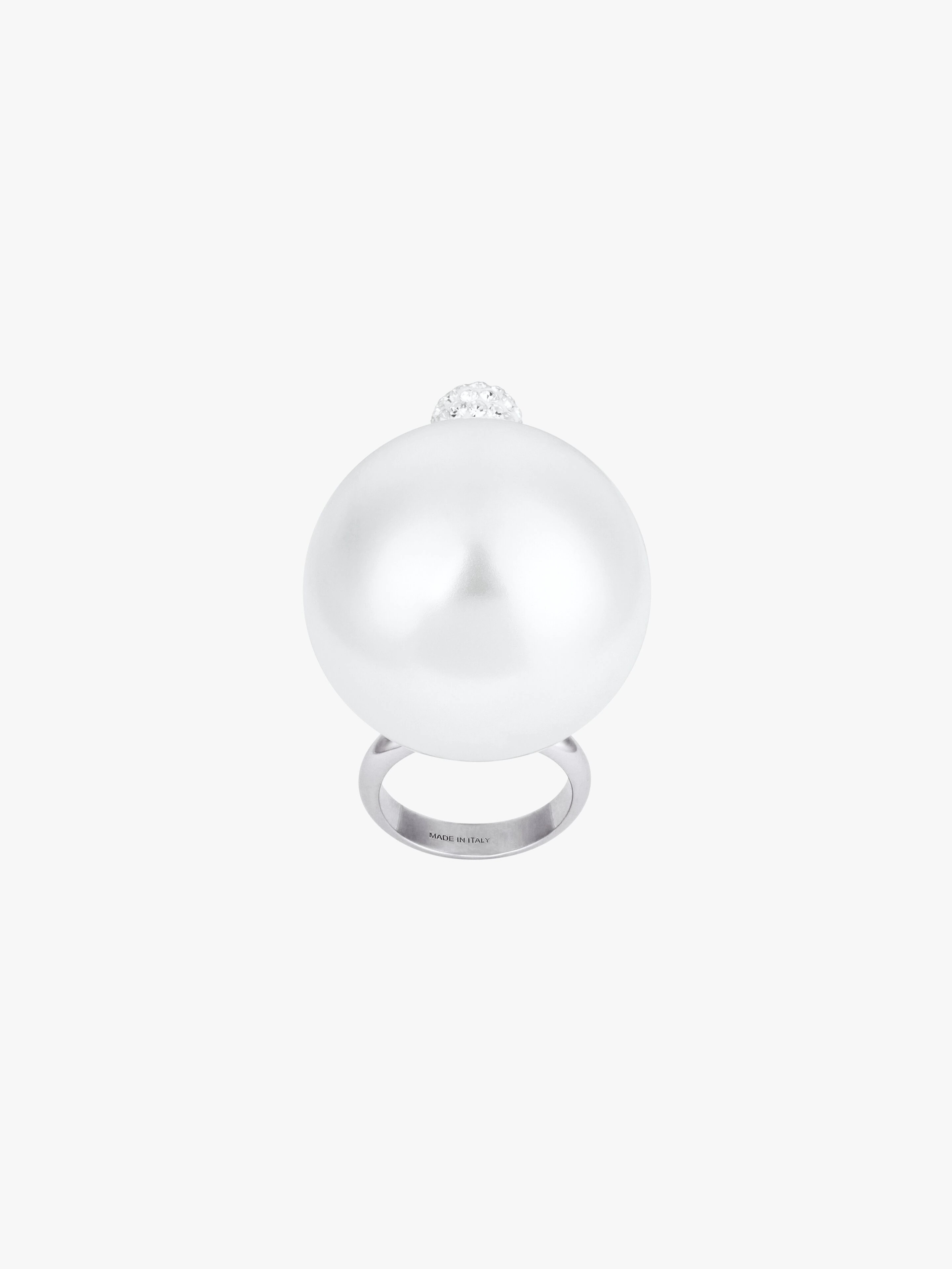 4G PEARL RING WITH CRYSTALS - 2