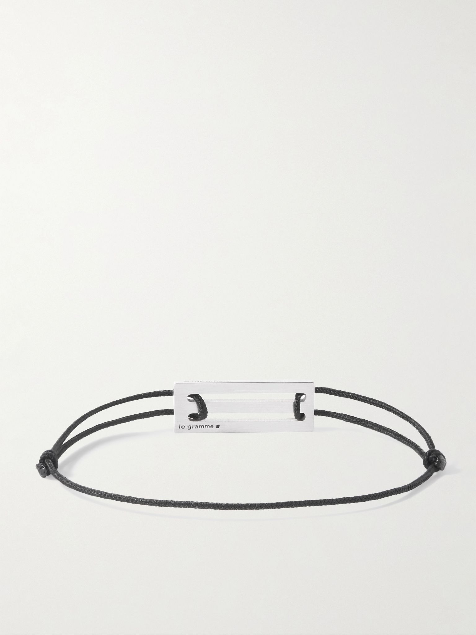 Le 2.5g Sterling Silver, Enamel and Cord Bracelet Black - 3