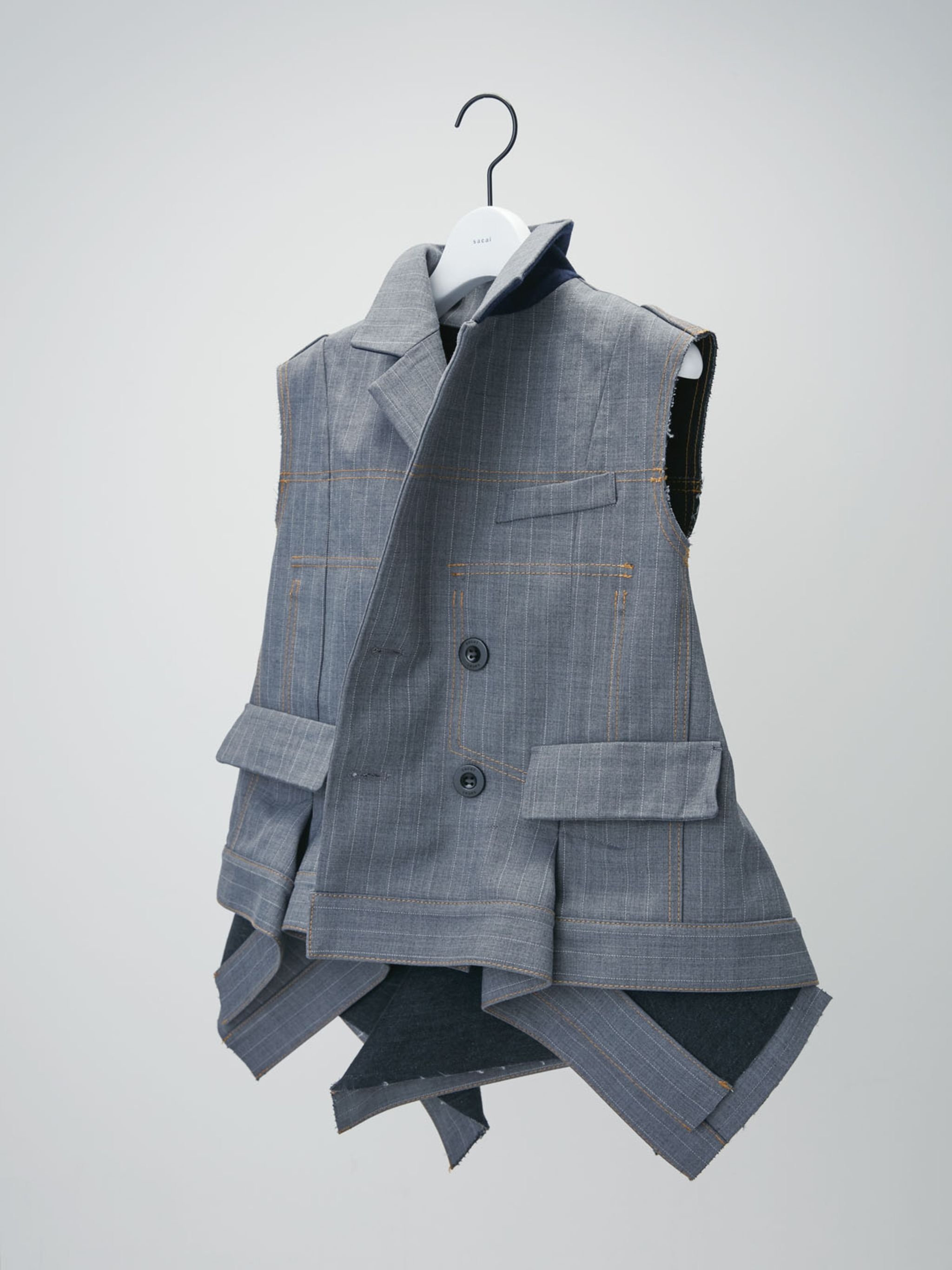 Chalk Stripe Bonding Vest - 2