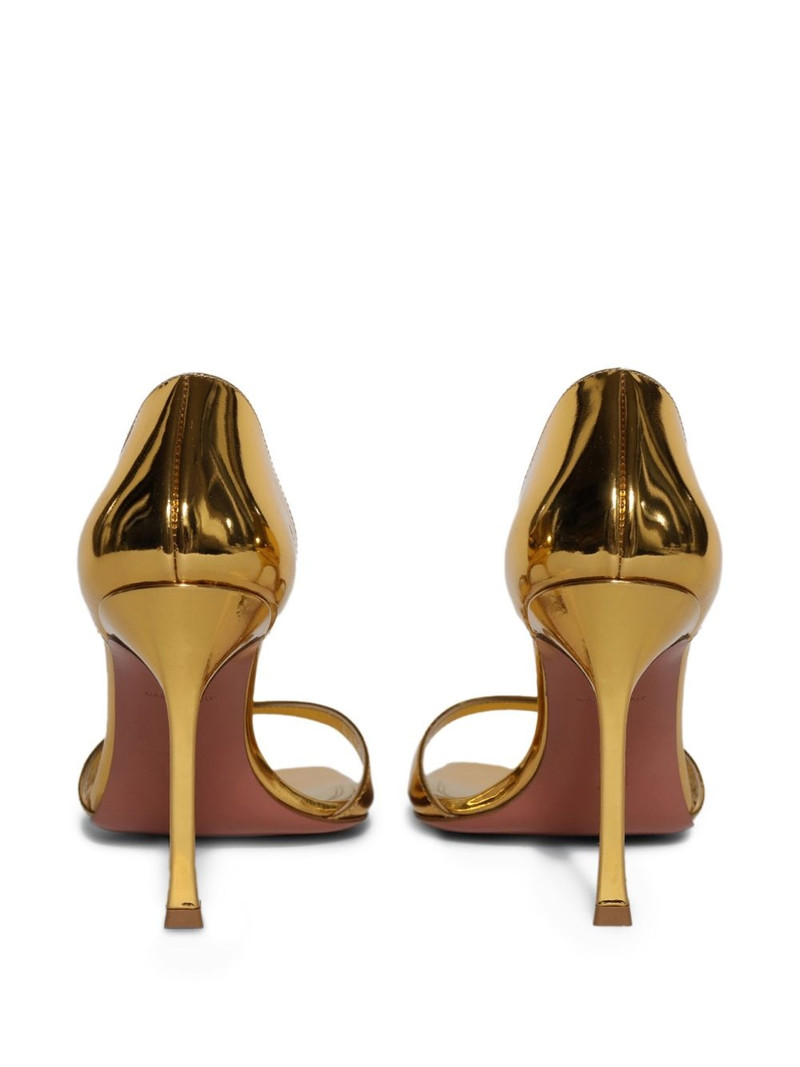 Amina Muaddi 95mm Agnese metallic open-toe sandals outlook
