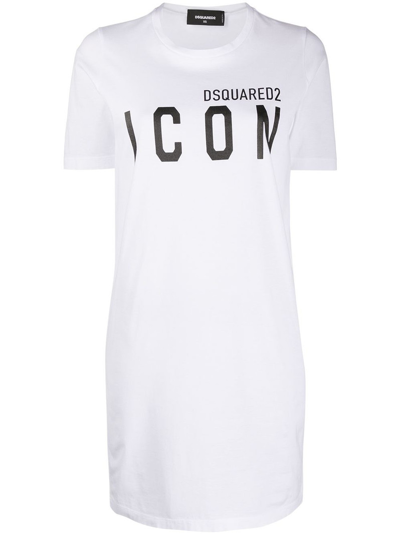 long-print T-shirt dress 1