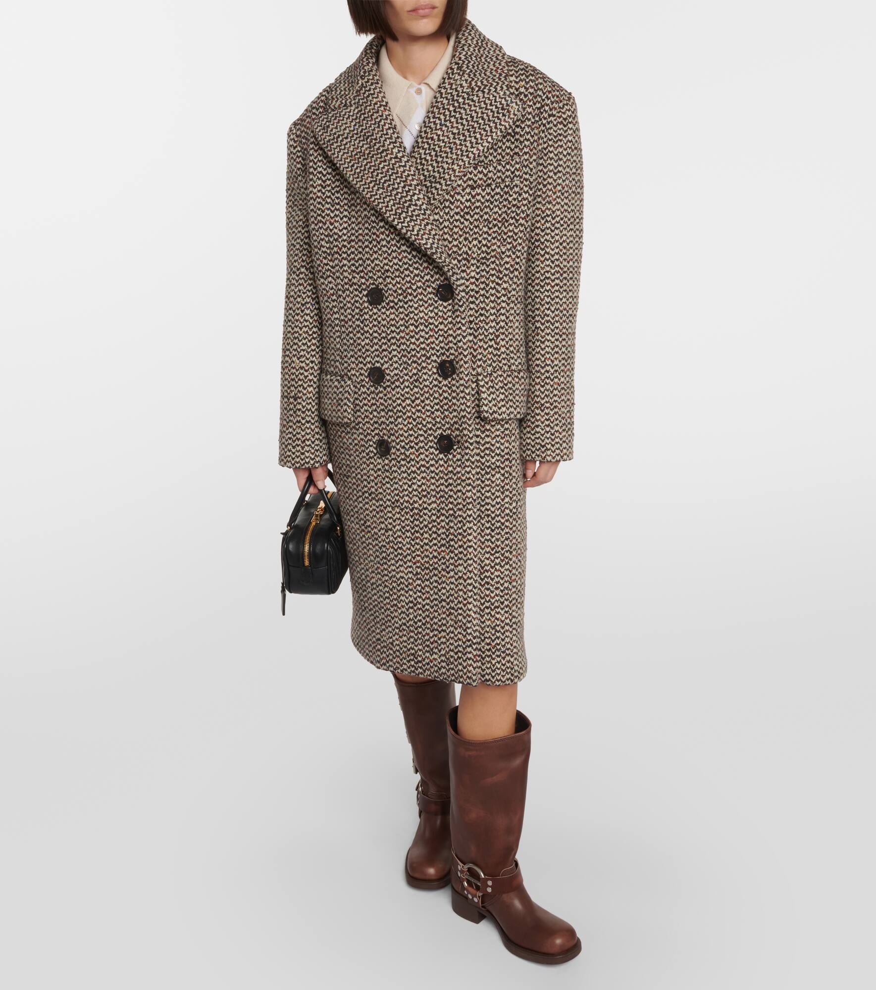 Wool and silk-blend bouclé coat - 6