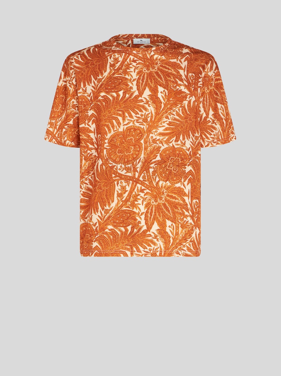 FOLIAGE PRINT JERSEY T-SHIRT - 1